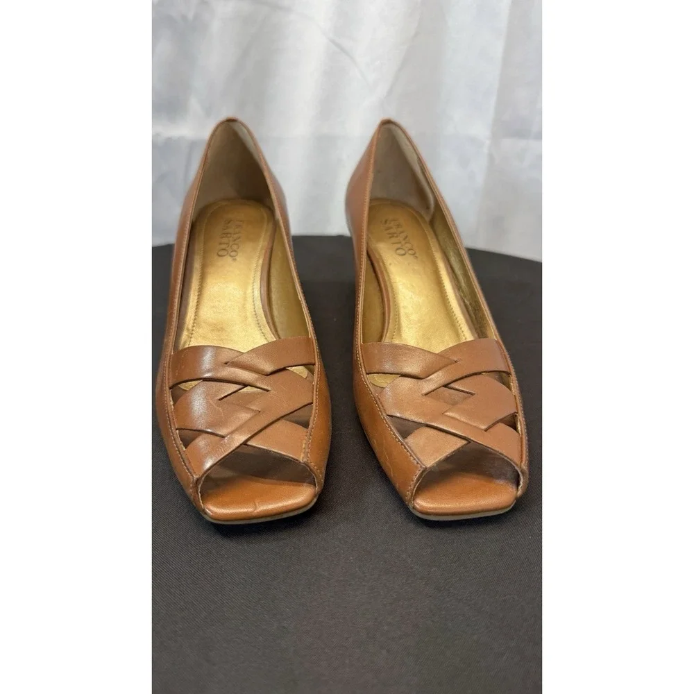 Franco Sarto Peep‎ Toe Tan Wedges Size 7M